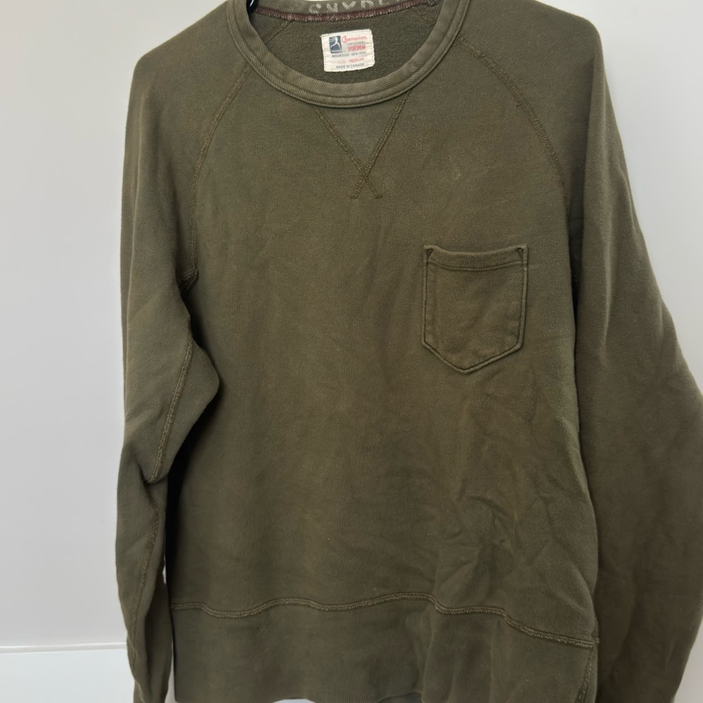 Todd Snyder Champion Olive Crewneck Sweatshirt